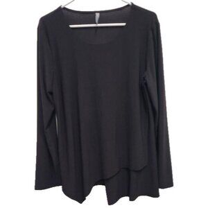Last Tango Womens Tunic Top‎ Large Black Layered Long Sleeve Minimalist Capsule